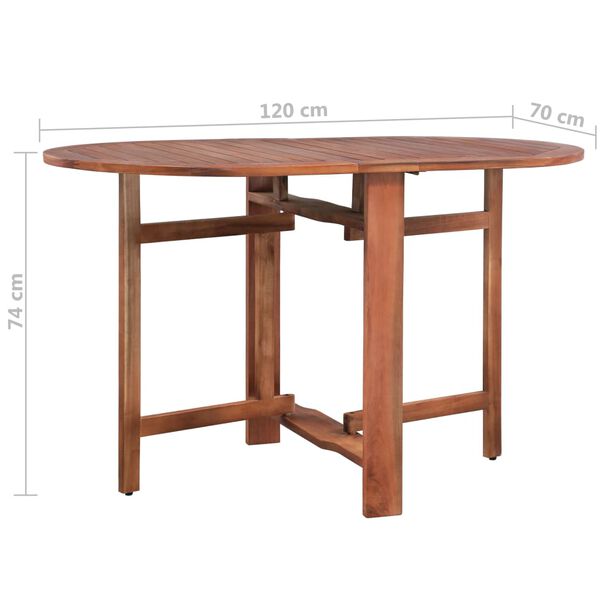 vidaXL Τραπέζι Κήπου 120 x 70 x 74 εκ. από Μασίφ Ξύλο Ακακίας