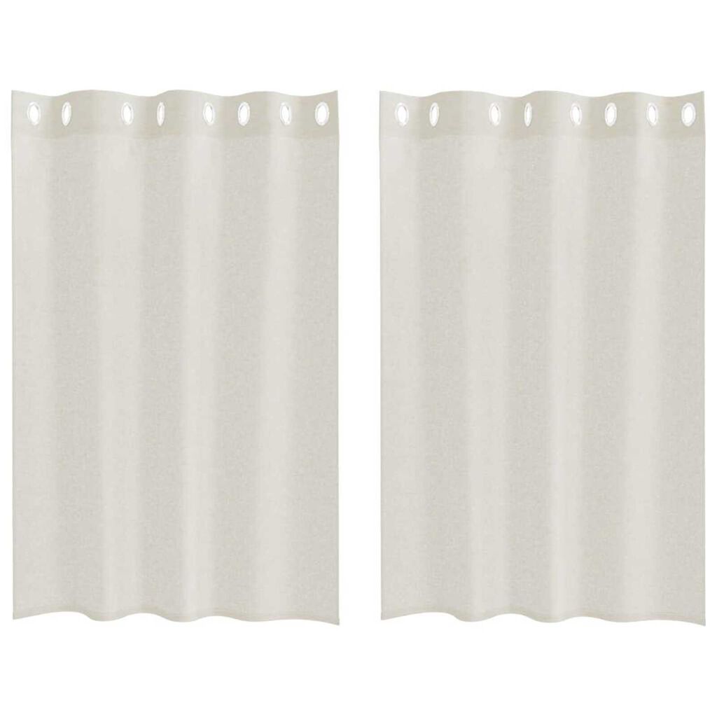 vidaXL Κουρτίνες με κουρτίνες 2 pcs Κρεμ Πολυεστέρας
