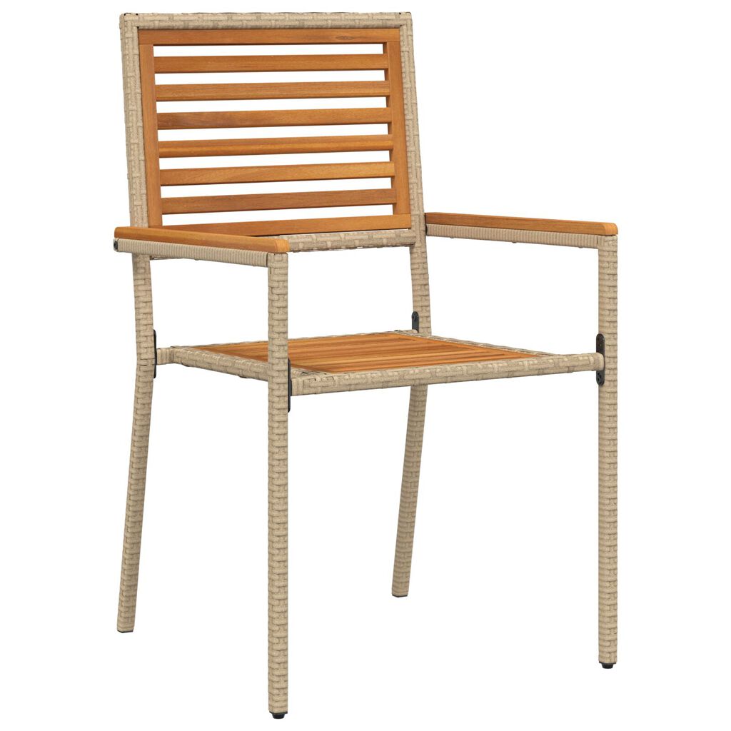 vidaXL Σέτ φαγητού για κήπο 9 pcs Μπεζ 200 x 100 x 75 cm
