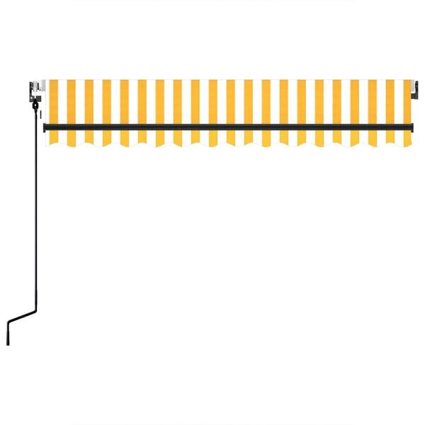 vidaXL Τέντα Συρόμενη Αυτόματη Κίτρινο / Λευκό 350 x 250 εκ.
