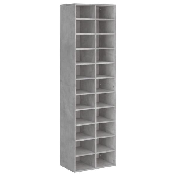 vidaXL Παπουτσοθήκη Γκρι Σκυροδέματος 54x34x183 εκ. Επεξεργασμένο Ξύλο