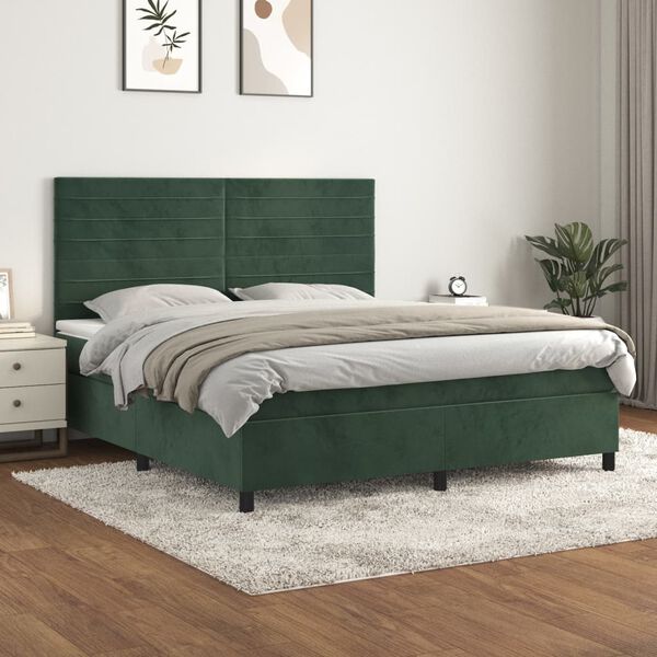 vidaXL &Kappa;&rho;&epsilon;&beta;ά&tau;&iota; Boxspring &mu;&epsilon; &Sigma;&tau;&rho;ώ&mu;&alpha; &Sigma;&kappa;&omicron;ύ&rho;&omicron; &Pi;&rho;ά&sigma;&iota;&nu;&omicron; 160x200&epsilon;&kappa;. &Beta;&epsilon;&lambda;&omicron;ύ&delta;&iota;&nu;&omicron;