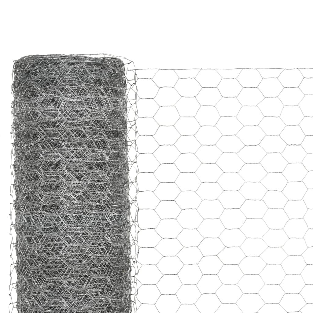 vidaXL Συρματόπλεγμα Κοτετσόσυρμα Ασημί 25 x 1,5 μ. Γαλβαν. Ατσάλι