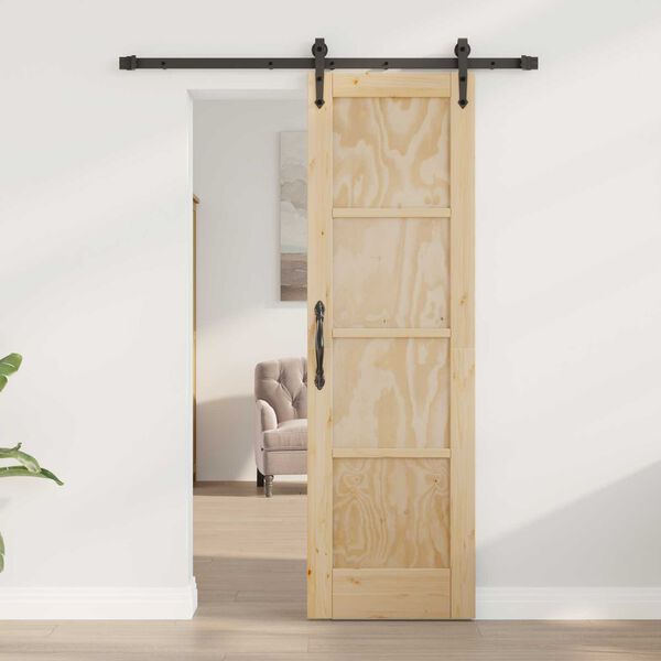 vidaXL Συρόμενη Πόρτα ORKDAL Καφέ 61 x 198.5 εκ. Μασίφ ξύλο πεύκου