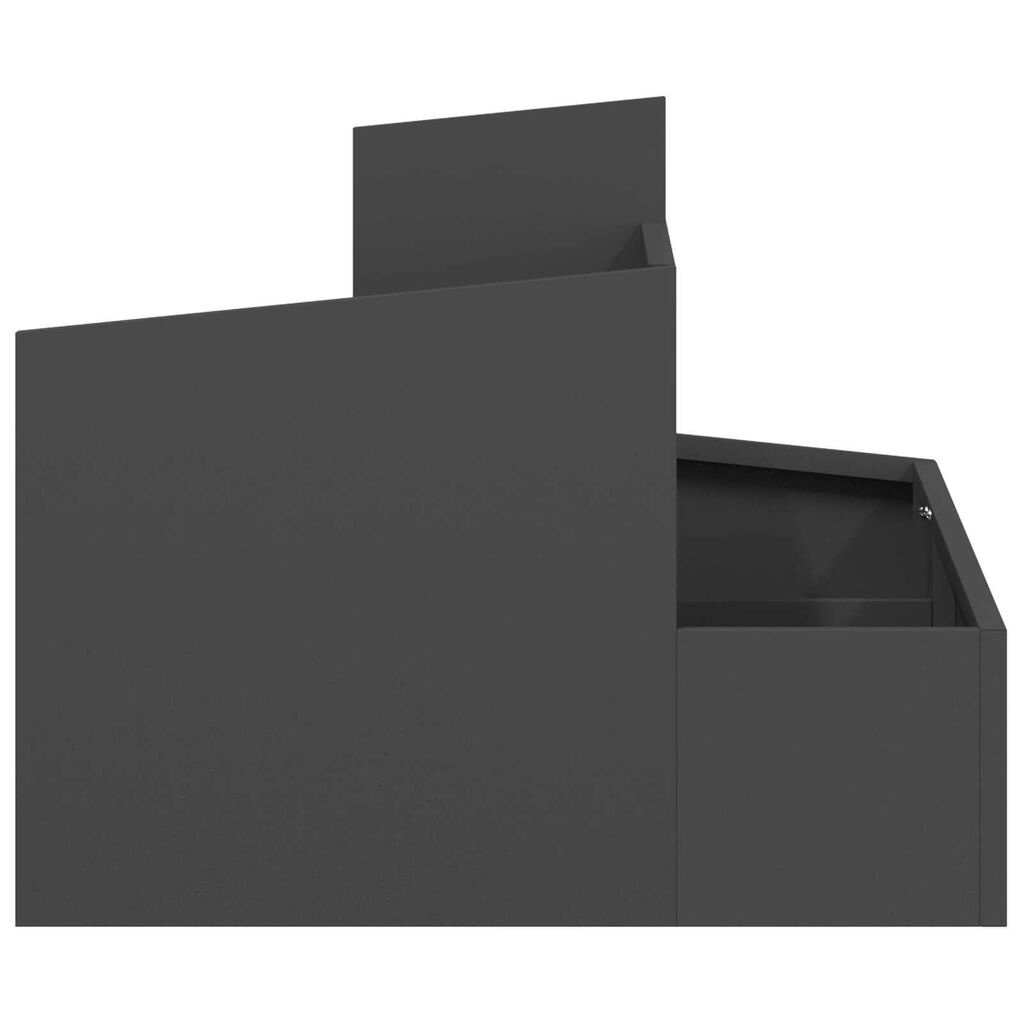 vidaXL Γλάστρα Κήπου Μαύρο 60 x 60 x 50 εκ Ατσάλι