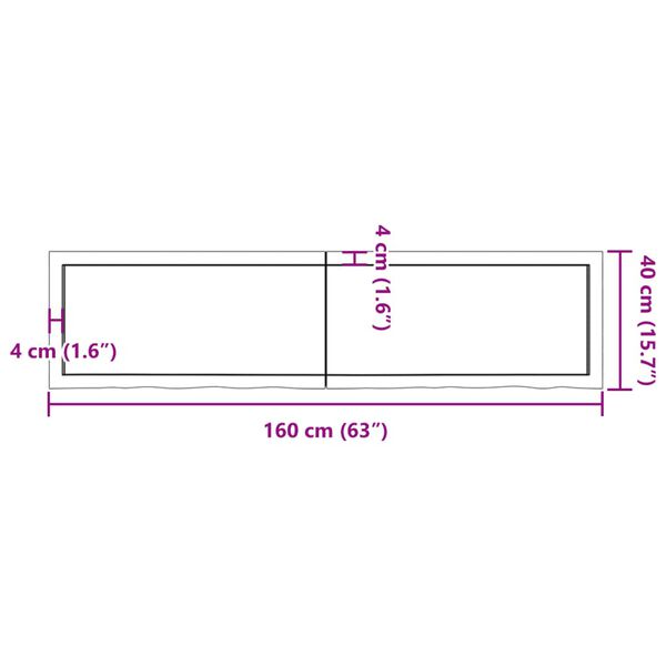 vidaXL Ράφι Τοίχου Ανοιχτό Καφέ 160x40x(2-6)εκ. Επεξ. Μασίφ Ξύλο Δρυός