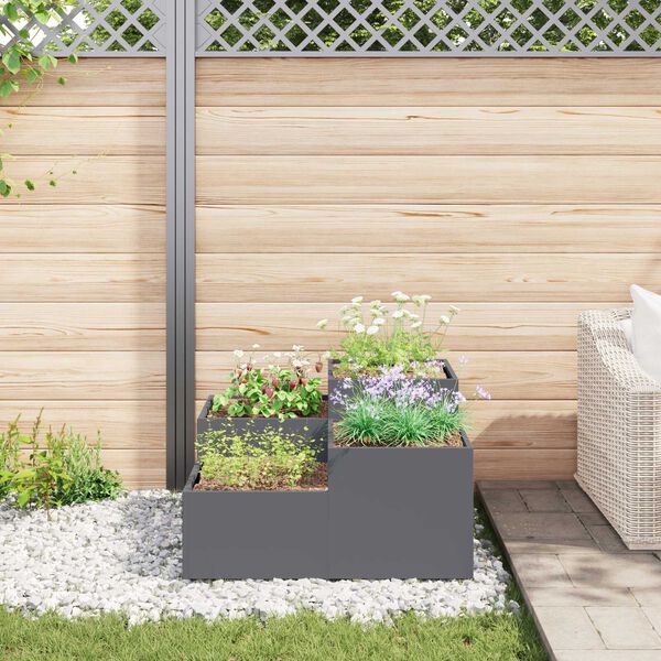 vidaXL Κήπος Γλάστρα 100x100x48 εκ. Ανθρακί Ατσάλι