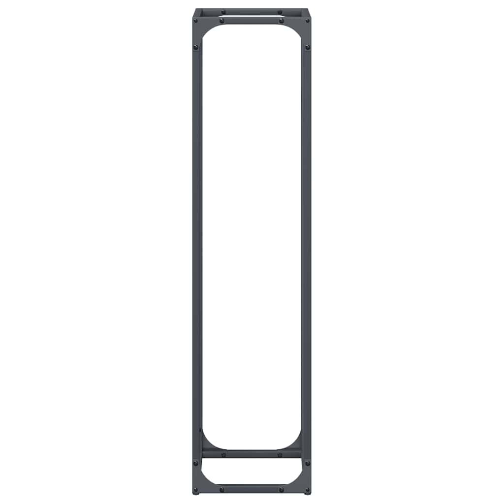 vidaXL Ράφι για καυσόξυλα Ανθρακί 25x25x100 εκ. Ατσάλι ψυχρής έλασης