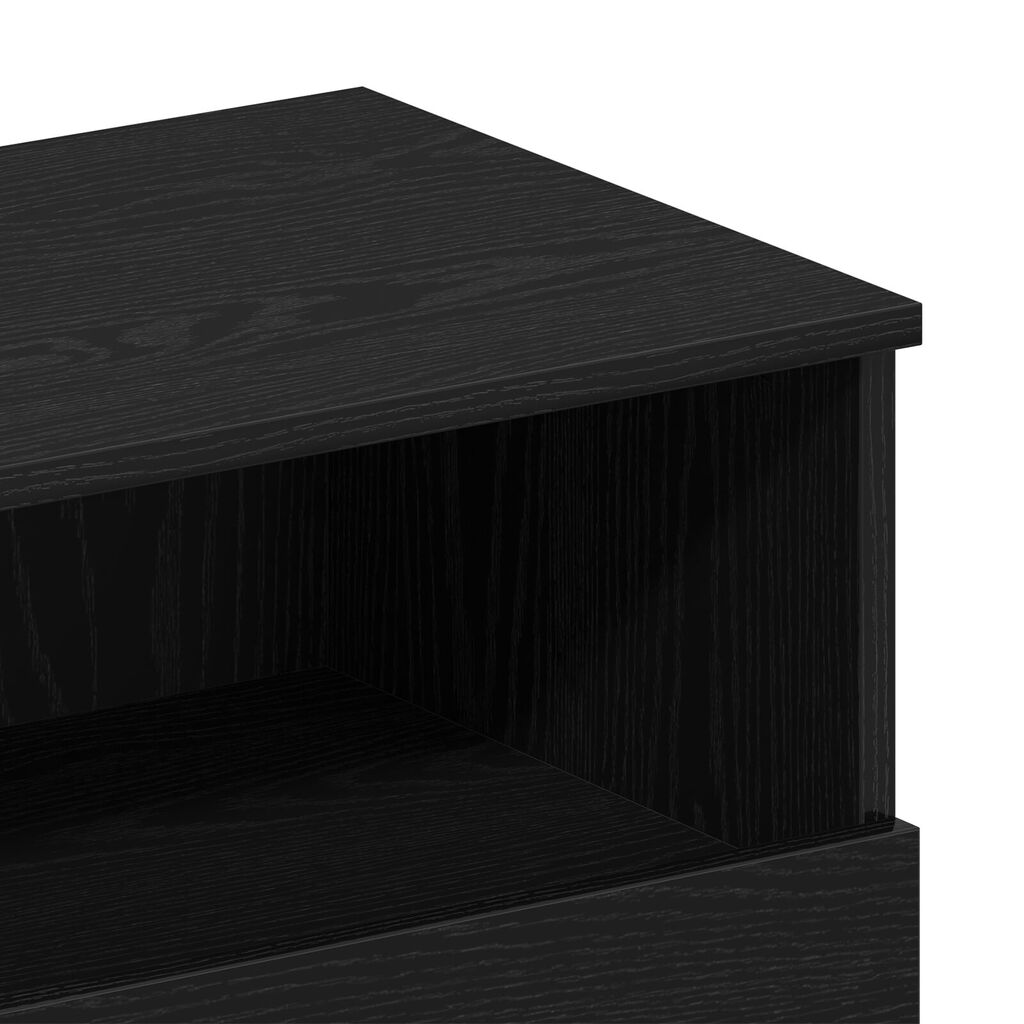 κομοδίνο vidaXL Μαύρο Δρυς 40x35x65 εκ Made of Engineered Wood