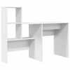 vidaXL Γραφείο με ράφι Λευκό 131.5 x 50 x 106.5 εκ. Επεξεργασμένο ξύλο