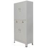 vidaXL Ντουλάπα Γραφείου με 4 Πόρτες Γκρι 90 x 40 x 180 εκ. Ατσάλινη