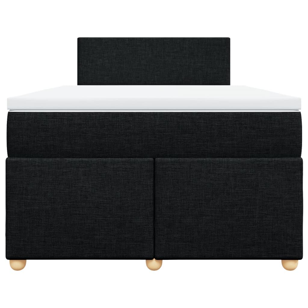 vidaXL Κρεβάτι Boxspring με Στρώμα Μαύρο 120x190 εκ. Υφασμάτινο