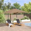 vidaXL Ομπρέλα Κήπου Πρόβολος Taupe 400 x 300 εκ. με Ξύλινο Ιστό