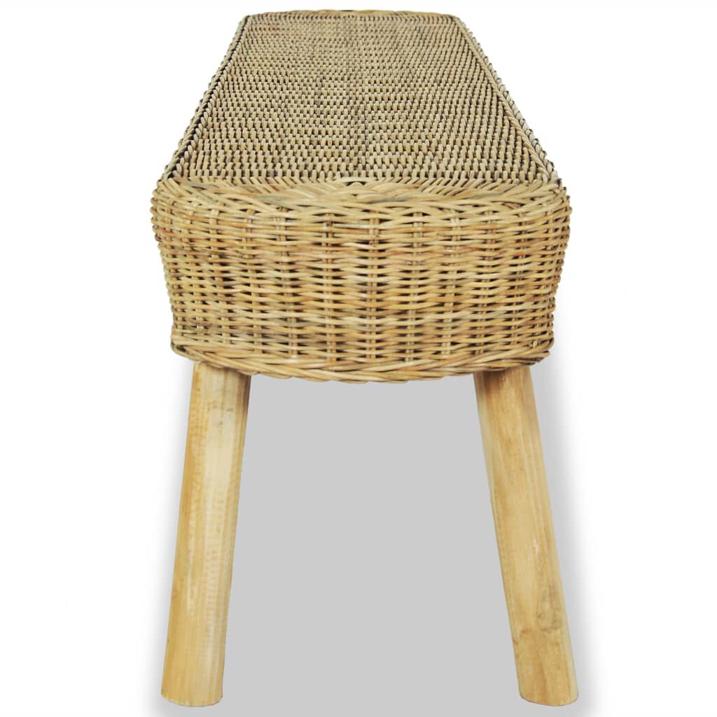 vidaXL Πάγκος Χολ Χρώμα Φυσικό 110 x 35 x 45 εκ. Ρατάν