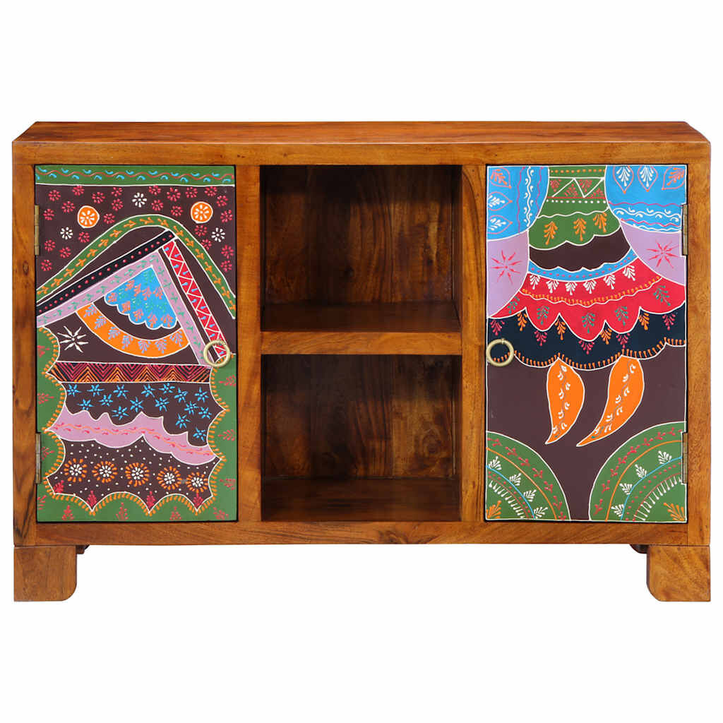 vidaXL Sideboard Πολύχρωμο 90x35x60 μασίφ ξύλο ακακίας