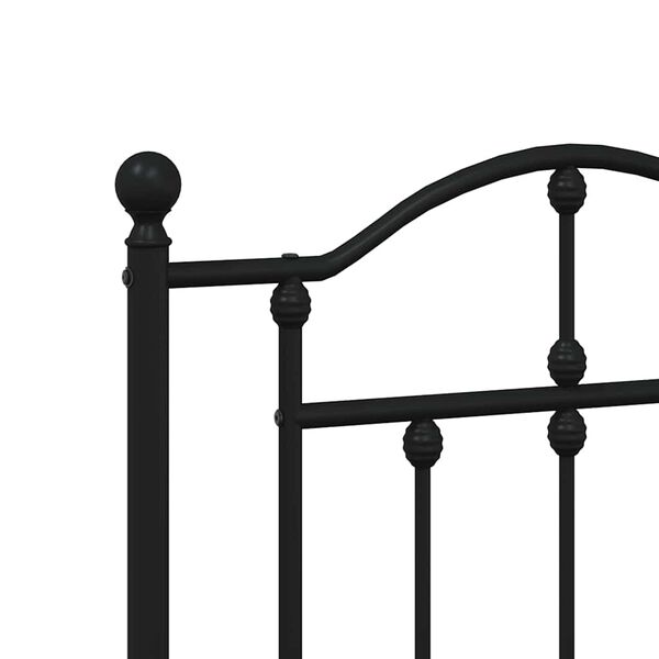 vidaXL Πλαίσιο Κρεβατιού με Κεφαλάρι&Ποδαρικό Μαύρο 193x20 εκ. Μέταλλο