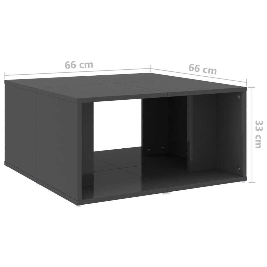 vidaXL Τραπεζάκια Σαλονιού 4 τεμ. Γυαλ. Γκρι 33x33x33 εκ. Επεξ. Ξύλο