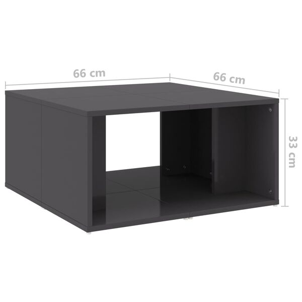vidaXL Τραπεζάκια Σαλονιού 4 τεμ. Γυαλ. Γκρι 33x33x33 εκ. Επεξ. Ξύλο