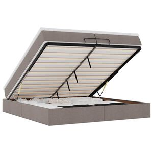 vidaXL &Omicron;&theta;&omega;&mu;&alpha;&nu;&iota;&kappa;ό &kappa;&rho;&epsilon;&beta;ά&tau;&iota; &mu;&epsilon; &sigma;&tau;&rho;ώ&mu;&alpha;&tau;&alpha; Taupe 200x200cm ύ&phi;&alpha;&sigma;&mu;&alpha;