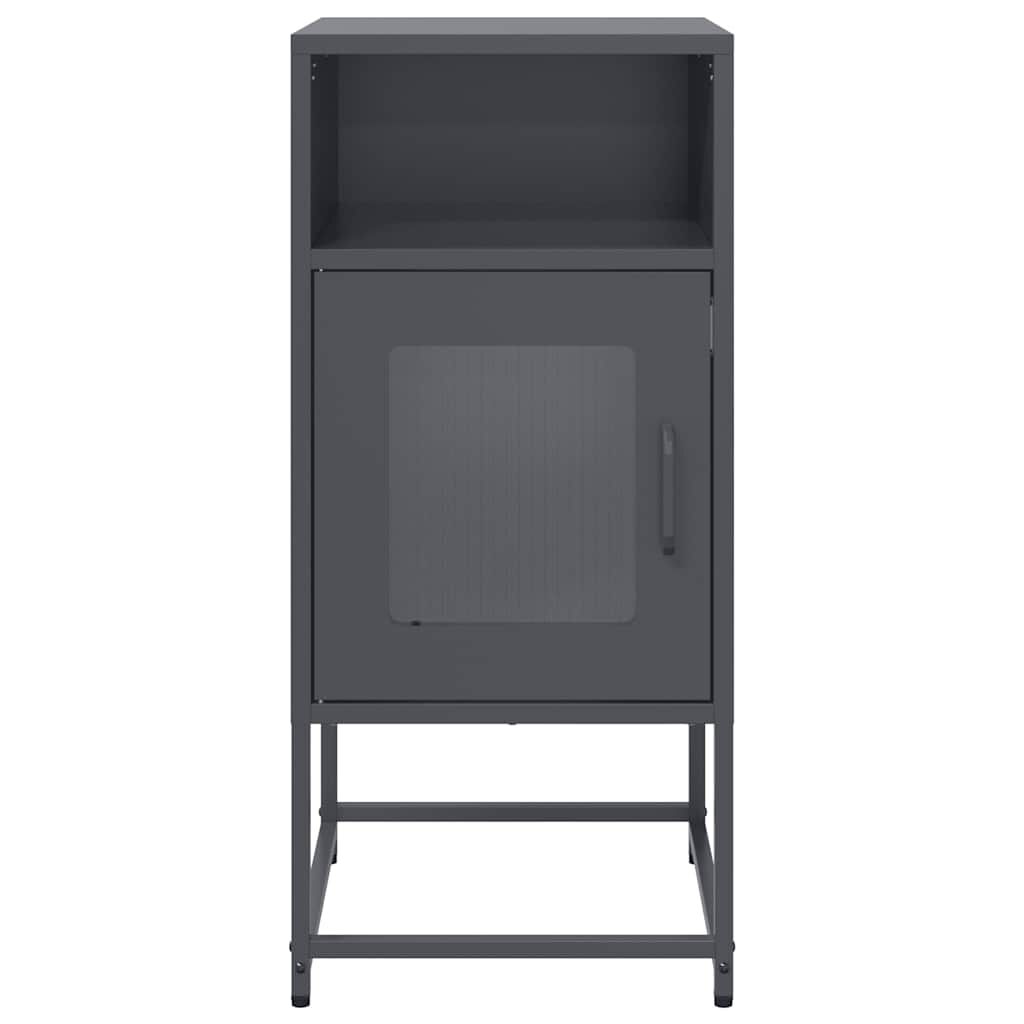 vidaXL Κομοδίνο ανθρακί 36x39x78 cm από χάλυβα ψυχρής έλασης
