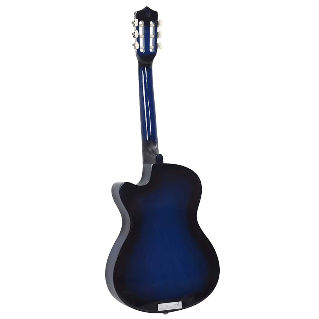 vidaXL Κιθάρα Western Classical Cutaway Σετ 12 Τεμ. 6 Χορδές Μπλε 38"