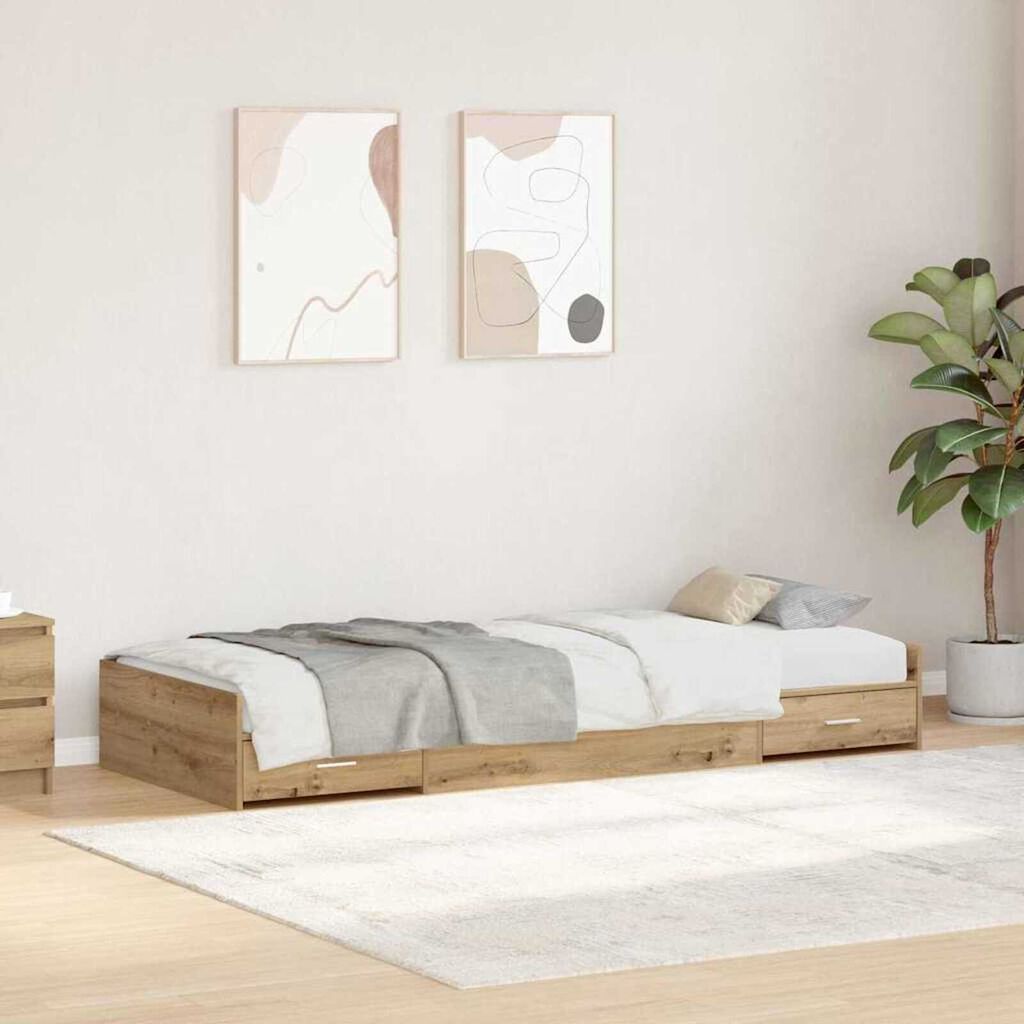Κρεβάτι με αποθηκευτικό χώρο με κεφαλάρι Artisan Oak 75 x 190 cm