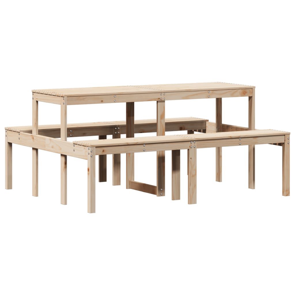 vidaXL Τραπέζι Πικνίκ 160 x 134 x 75 εκ. από Μασίφ Ξύλο Πεύκου