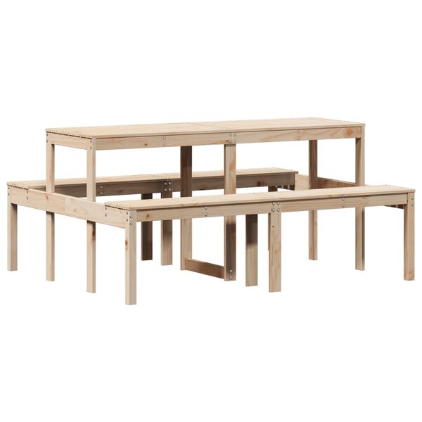 vidaXL Τραπέζι Πικνίκ 160 x 134 x 75 εκ. από Μασίφ Ξύλο Πεύκου
