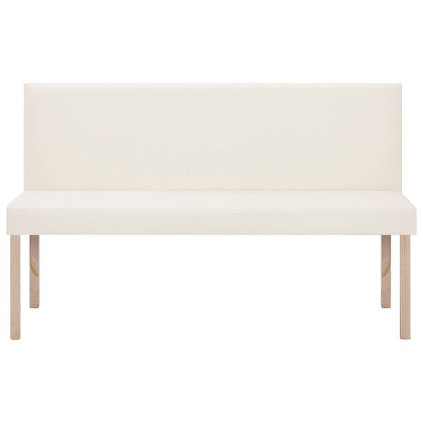 vidaXL Παγκάκι Κρεμ 139,5 εκ. από Συνθετικό Δέρμα
