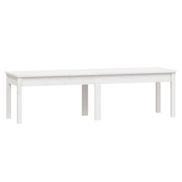 vidaXL Πάγκος Κήπου Διθέσιος Λευκός 159,5x44x45 εκ. Μασίφ Ξύλο Πεύκου