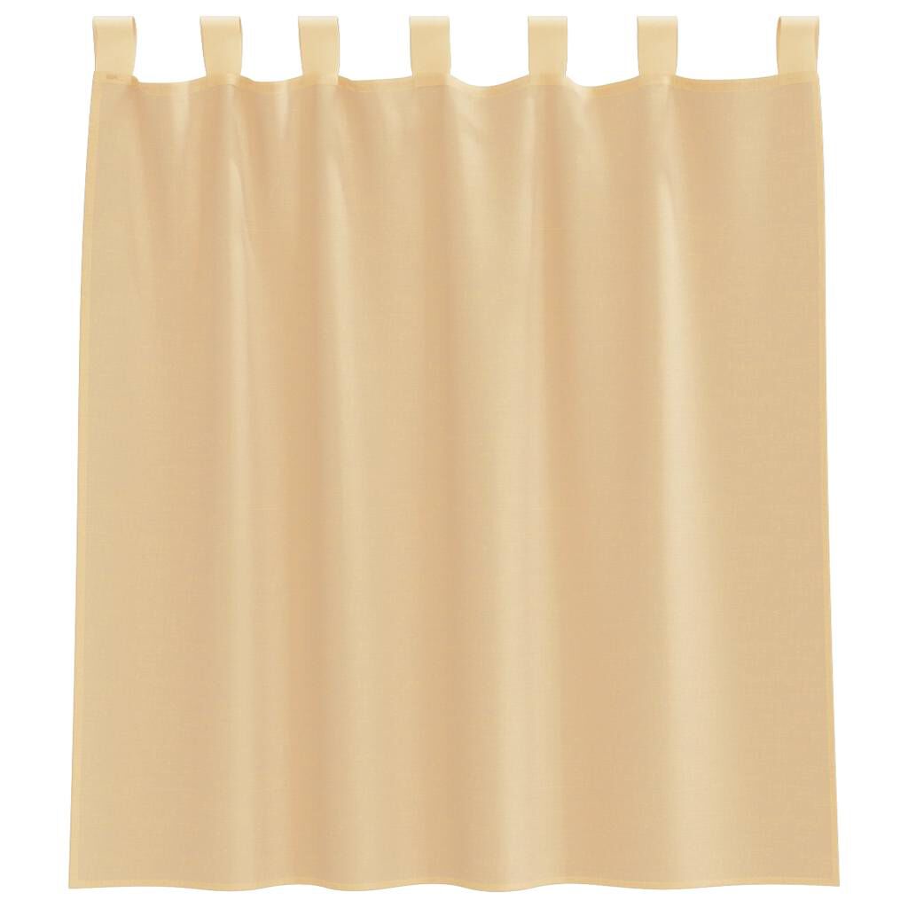 vidaXL Κουρτίνες Voile με βρόχους 2 τεμάχια Άμμος 140x140 cm