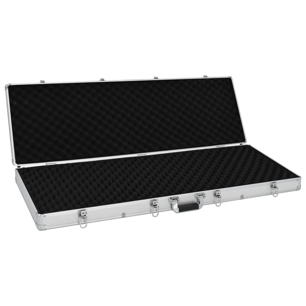 vidaXL Βαλίτσα Όπλου Ασημί 118 x 38 x 12 εκ. από Αλουμίνιο