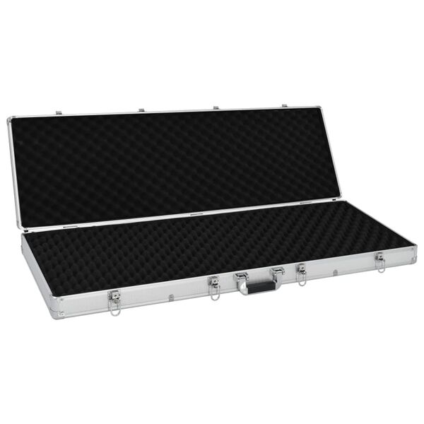 vidaXL Βαλίτσα Όπλου Ασημί 118 x 38 x 12 εκ. από Αλουμίνιο