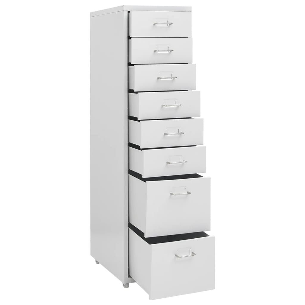 vidaXL Αρχειοθήκη Φορητή Γκρι 28 x 41 x 109 εκ. Μεταλλική