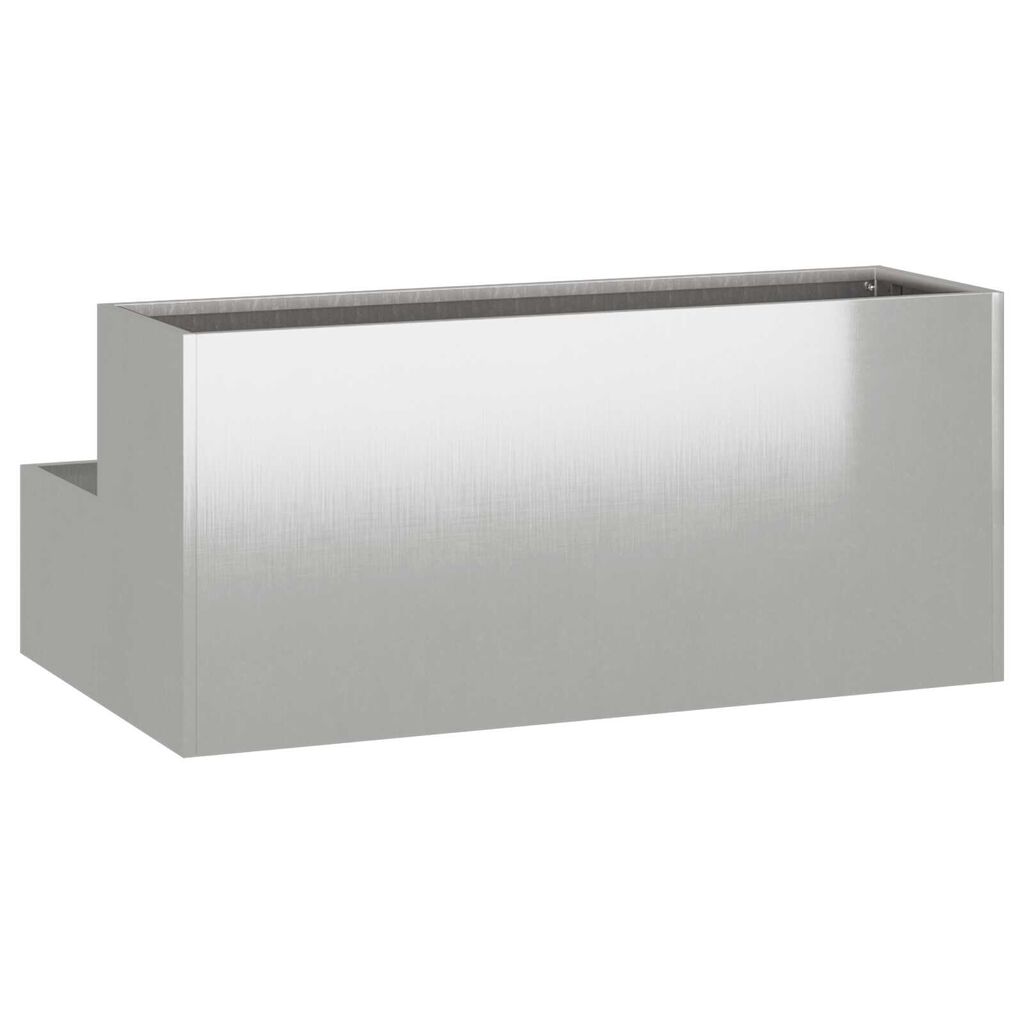 vidaXL Γλάστρα Κήπου Ασημί 100 x 60 x 45 εκ Ανοξείδωτο ατσάλι
