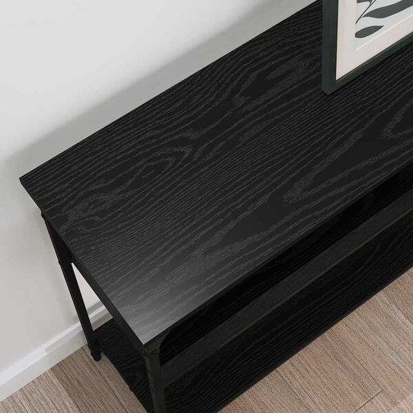 vidaXL Τραπέζι κονσόλας με ράφι Μαύρη δρυς 100 x 29 x 75 εκ.