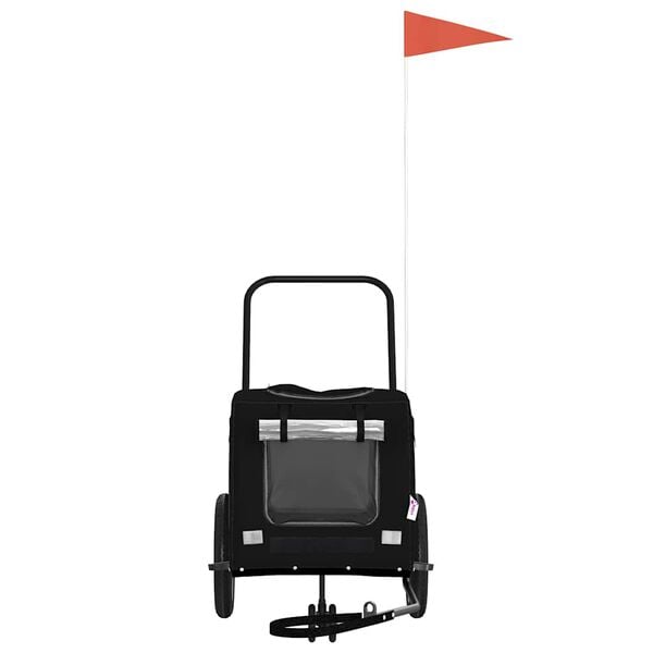 vidaXL Τρέιλερ ποδηλάτου για κατοικίδια Μαύρο 124,5 x 63,5 x 53 εκ