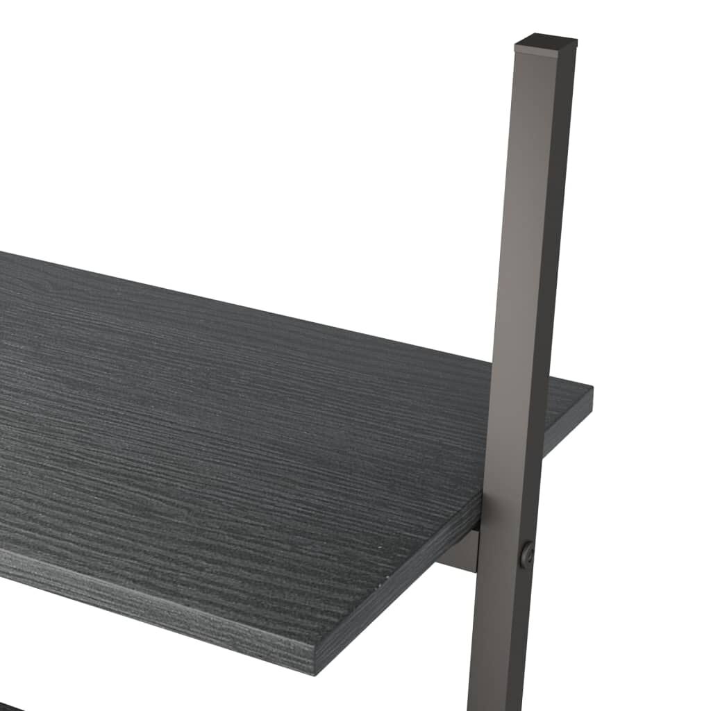 vidaXL Ραφιέρα Κεκλιμένη 3 Επιπέδων Μαύρη 64x34x116 εκ.