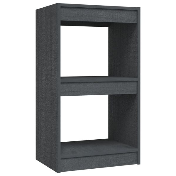 vidaXL Βιβλιοθήκη Γκρι 40 x 30 x 71,5 εκ. από Μασίφ Ξύλο Πεύκου