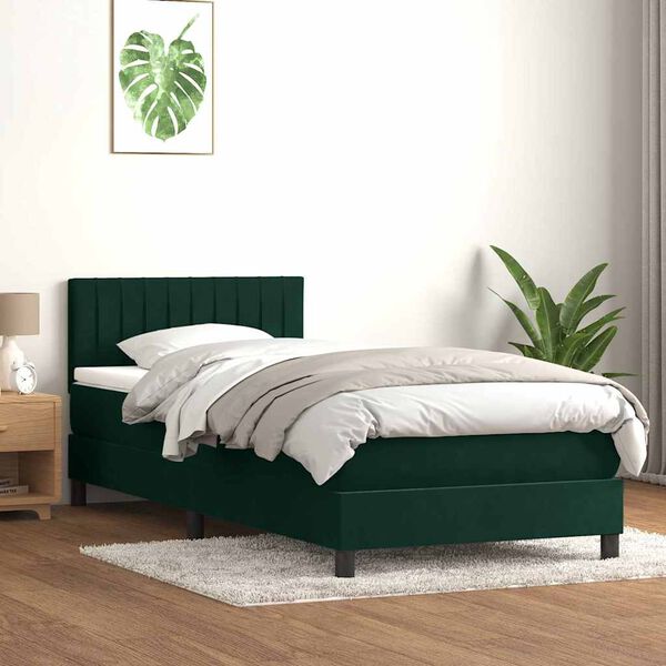 vidaXL &Kappa;&rho;&epsilon;&beta;ά&tau;&iota; Boxspring &mu;&epsilon; &Sigma;&tau;&rho;ώ&mu;&alpha; & LED &sigma;&kappa;&omicron;ύ&rho;&omicron; &pi;&rho;ά&sigma;&iota;&nu;&omicron; 90x220 cm Velvet