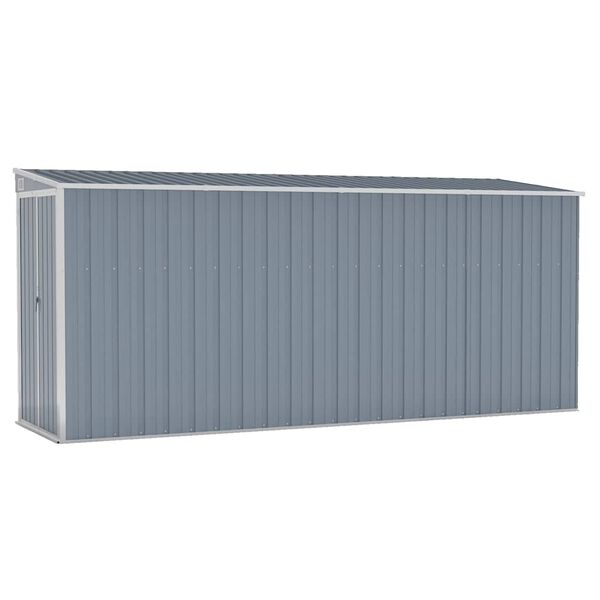 vidaXL Αποθήκη Κήπου Επιτοίχια Γκρι 118x382x178 εκ από Γαλβ. Ατσάλι
