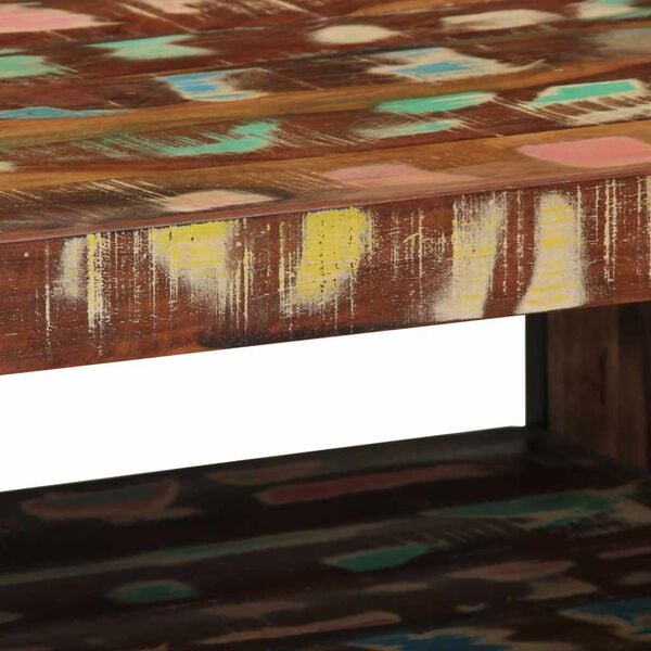 vidaXL Τραπεζάκι σαλονιού πολύχρωμο 70x50x38cm Ξύλο μασίφ αναγεννημένο