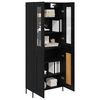 vidaXL Highboard Μαύρη Οξυά 69,5 x 34 x 180 εκ. Επεξεργασμένο ξύλο