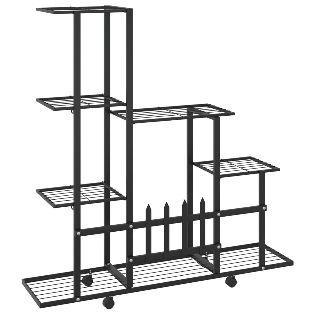 vidaXL Ανθοστήλη με Ρόδες Μαύρη 94,5 x 25 x 92,5 εκ. Μεταλλική