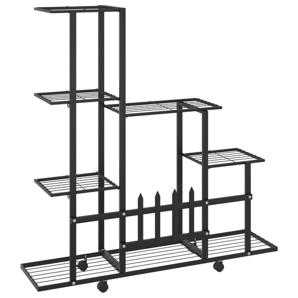 vidaXL Ανθοστήλη με Ρόδες Μαύρη 94,5 x 25 x 92,5 εκ. Μεταλλική