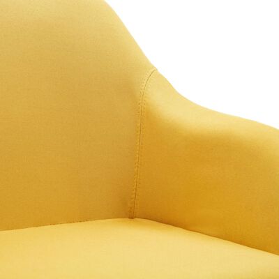 vidaXL Καρέκλα Τραπεζαρίας Περιστρεφόμενη Κίτρινη Υφασμάτινη