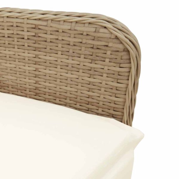 vidaXL Σετ Επίπλων Bistro Κήπου 11τεμ. Μπεζ Συνθετ. Ρατάν με Μαξιλάρια