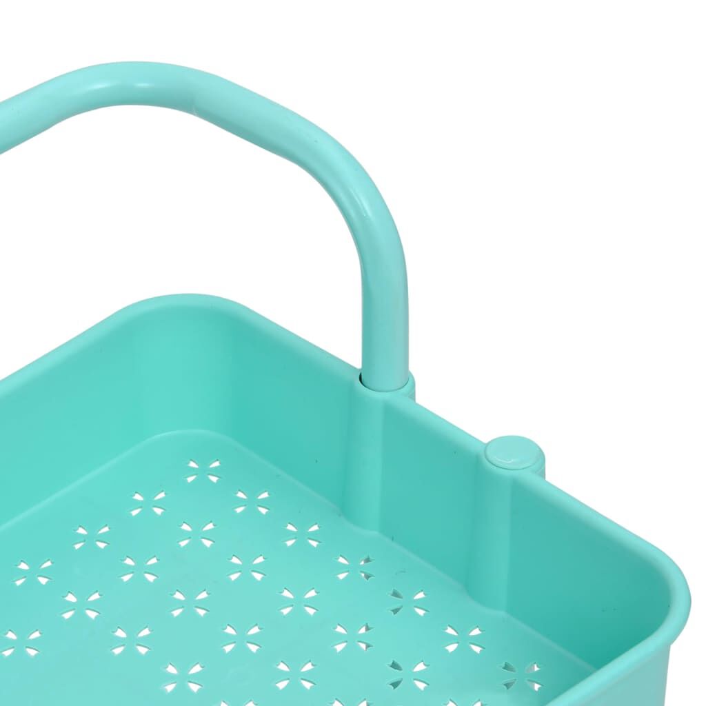 vidaXL Τρόλεϊ Κουζίνας 3 Επιπέδων Τιρκουάζ 42 x 35 x 85 εκ. Σίδερο/ABS