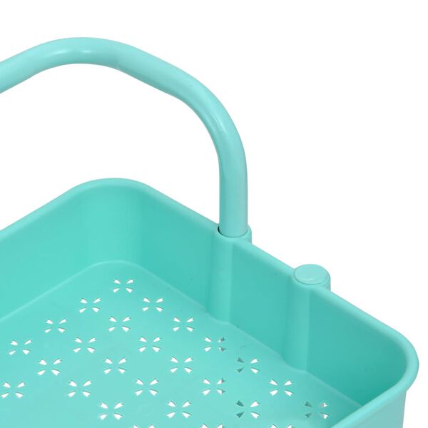 vidaXL Τρόλεϊ Κουζίνας 3 Επιπέδων Τιρκουάζ 42 x 35 x 85 εκ. Σίδερο/ABS