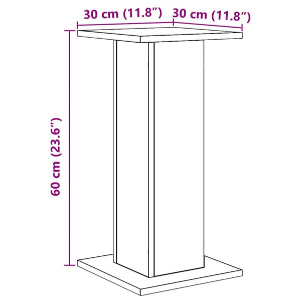 vidaXL Βάσεις Ηχείων 2 τεμ. Αρτισιανή Δρυς 30x30x60 εκ. Επεξ. Ξύλο